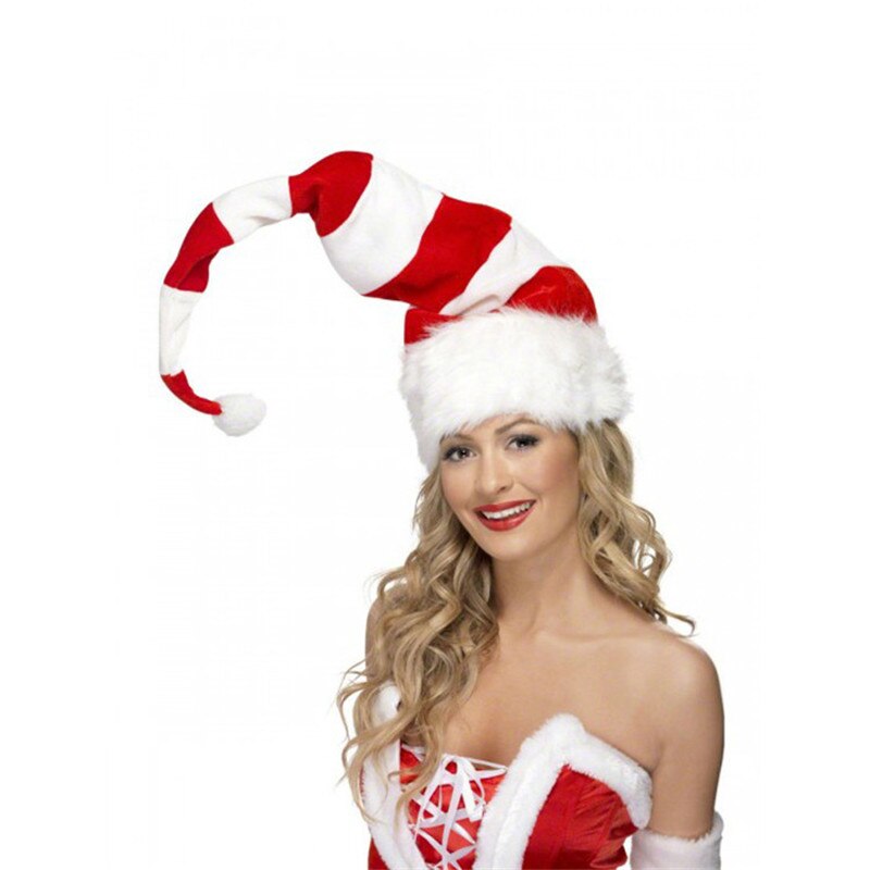 Kerstfeest Kerstman Lange Hoed Fluwelen Rood Wit Cap Kostuum Xmas Volwassen Kinderen Xmas Lange Stijl Hoeden Kerst Levert
