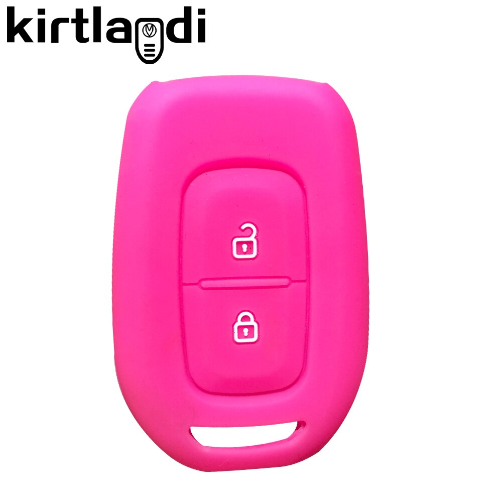 Silicone Car Key Cover Case Holder for Renault Dacia Dokker Duster Logan Laguna Scenic Master Megane 2 Button Remote Key Cover: rose