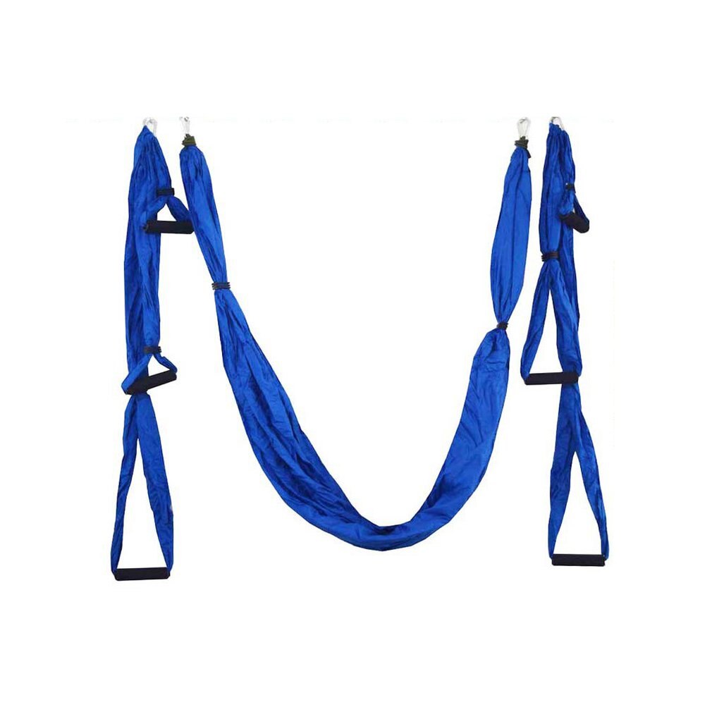 Aerial yoga hængekøje 6 håndtag rem hjemme gym hængende bælte swing anti-tyngdekraft antenne trækkraft enheder: Blå