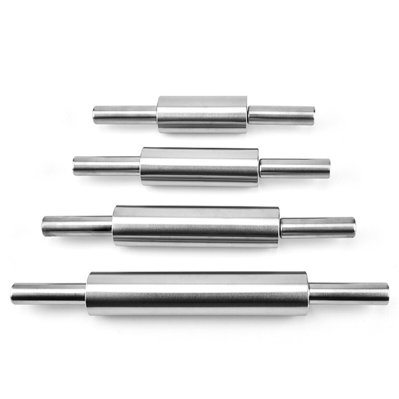Stainless Steel Rolling Pin Non-stick Pastry Dough Roller Bake Pizza Noodles Dumpling Cookie Pie Making Baking Tool For Kitchen