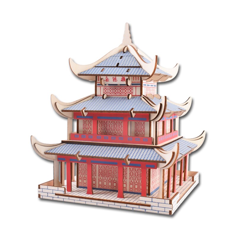 Holz 3D gebäude modell spielzeug Puzzle holzhandwerk baukasten holz China alte bauen YueYang turm HuNan berühmte bauen 1pc
