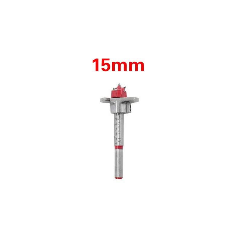 15-35mm Adjustable Carbide Drill Bits Hinge Hole Opener Boring Bit Tipped Drilling Tool Woodworking Positioning Hole Saw Kit: 15mm