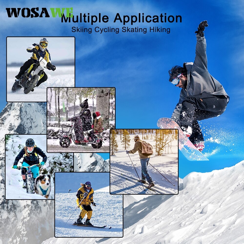 Wosawe Mannen Winter Thermische Fleece Bandana Buff Hals Warm Gaiter Sport Gezicht Oor Cover Half Masker Snowboard Ski Wandelen Fietsen sjaal