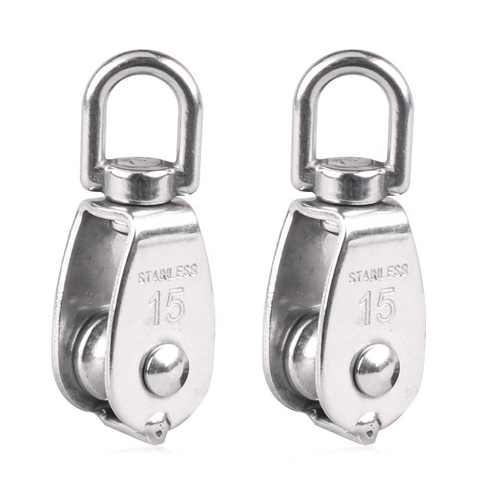 Crane Pulley Block M15 Lifting Crane Swivel Hook single Pulley Block Hanging Wire Towing Wheel 10Pcs