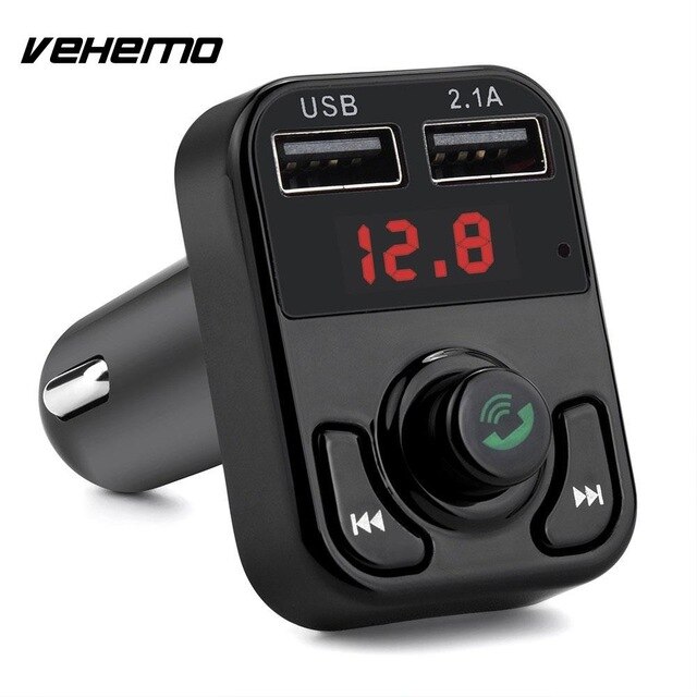 Universele Auto Fm-zender Fm Adapter Bluetooth Fm-zender Voor Handenvrij Voltage Detectie Aux Stereo Voor MP3: Black