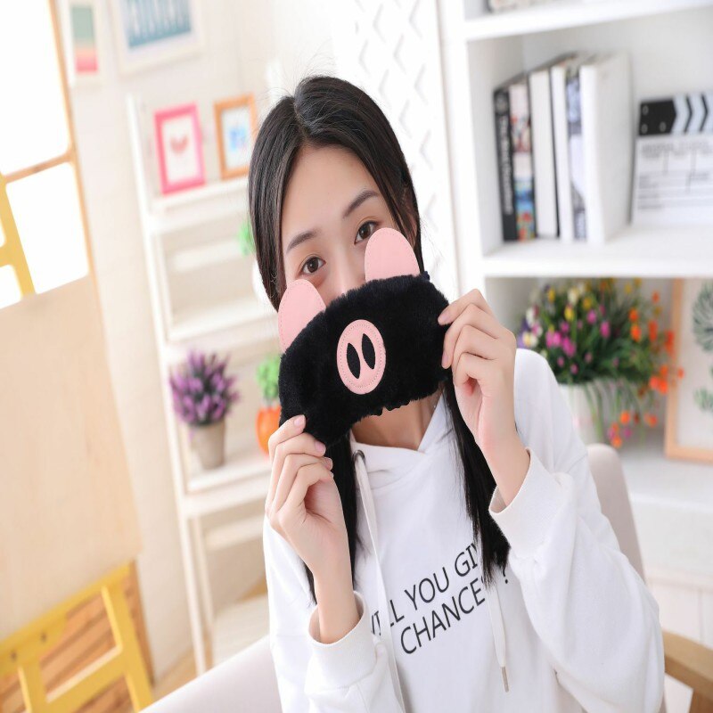 Cartoon pig Sleeping Mask Eye Shade Cover Patch for Girl Kid Teen Blindfold Travel Makeup Eye Care Tools Night Accessories