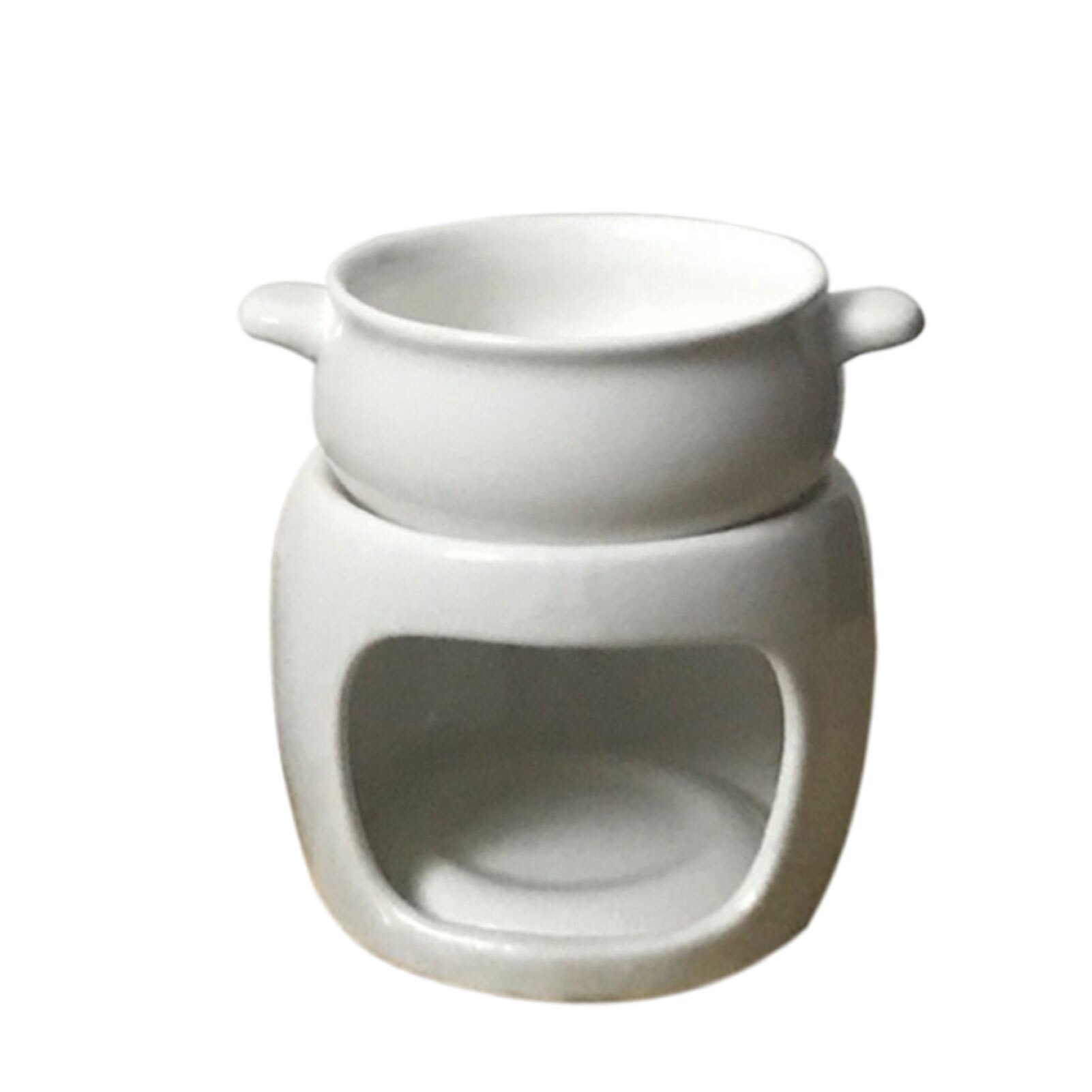 Ceramic Small Cheese Pot Cheese Chocolate Fondue Furnace Fondue Set Premium Porcelain Melting Pot For Cheese Chocolate: White