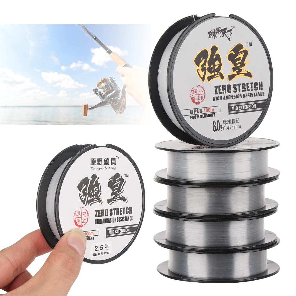100m nylon vislijn monofilament japans materiaal voor zoutwater karpervissen fluorocarbon vislijn vliegvislijn