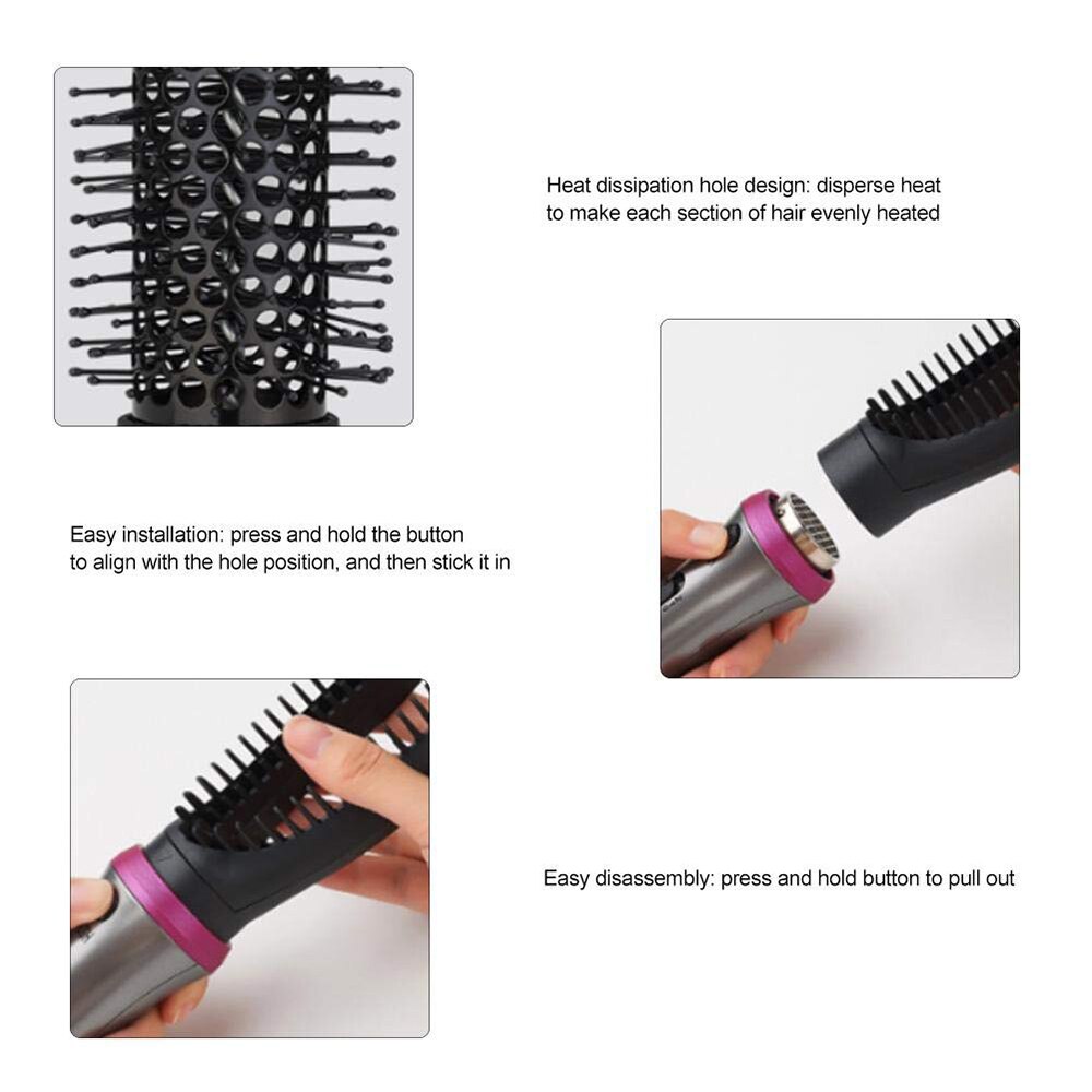 5 In 1 Professionele Föhn Föhn Kam Roterende Elektrische Air Brush Haar Krultang Krultang Styler Heater kam