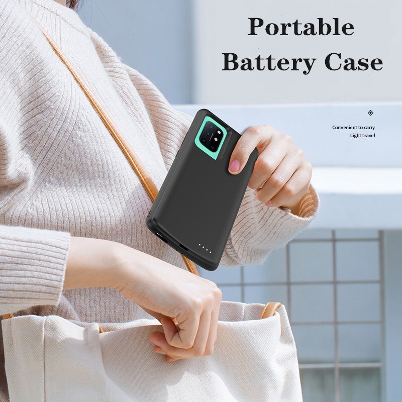 Batteriladdare för oneplus 8t silikon silikon stötsäker backup bärbar powerbank laddningsskydd oneplus 8t batterifodral