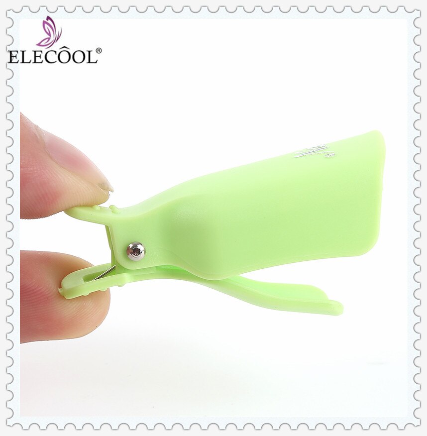 10 Stks/set Plastic Nail Art Losweken Cap Clip Uv Gel Polish Remover Wrap Cap Clip Hand Nail Clip Nail soak Off Gel Art Polish: GREEN