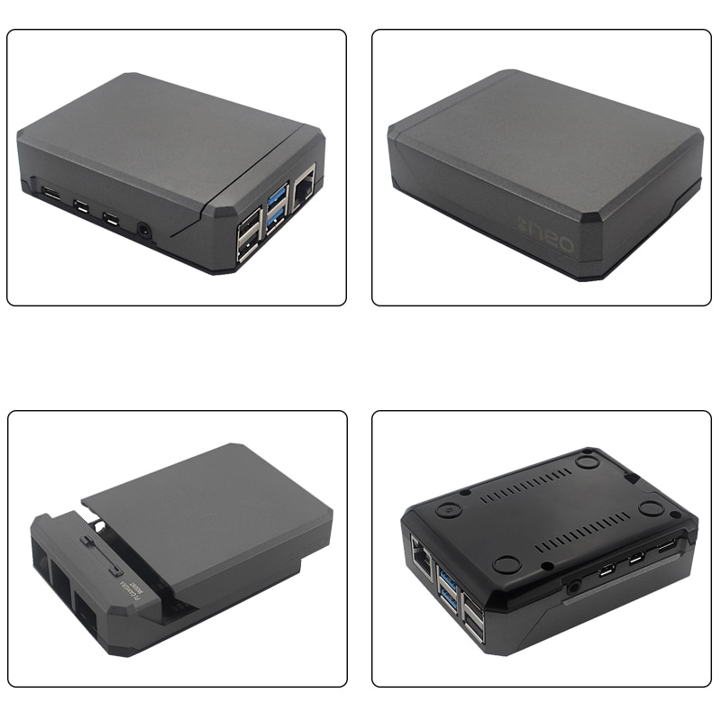for Argon NEO for Raspberry Pi 4 Case Aluminum Metal Shell Sliding netic Cover Passive Cooling Silicon Heat Sink