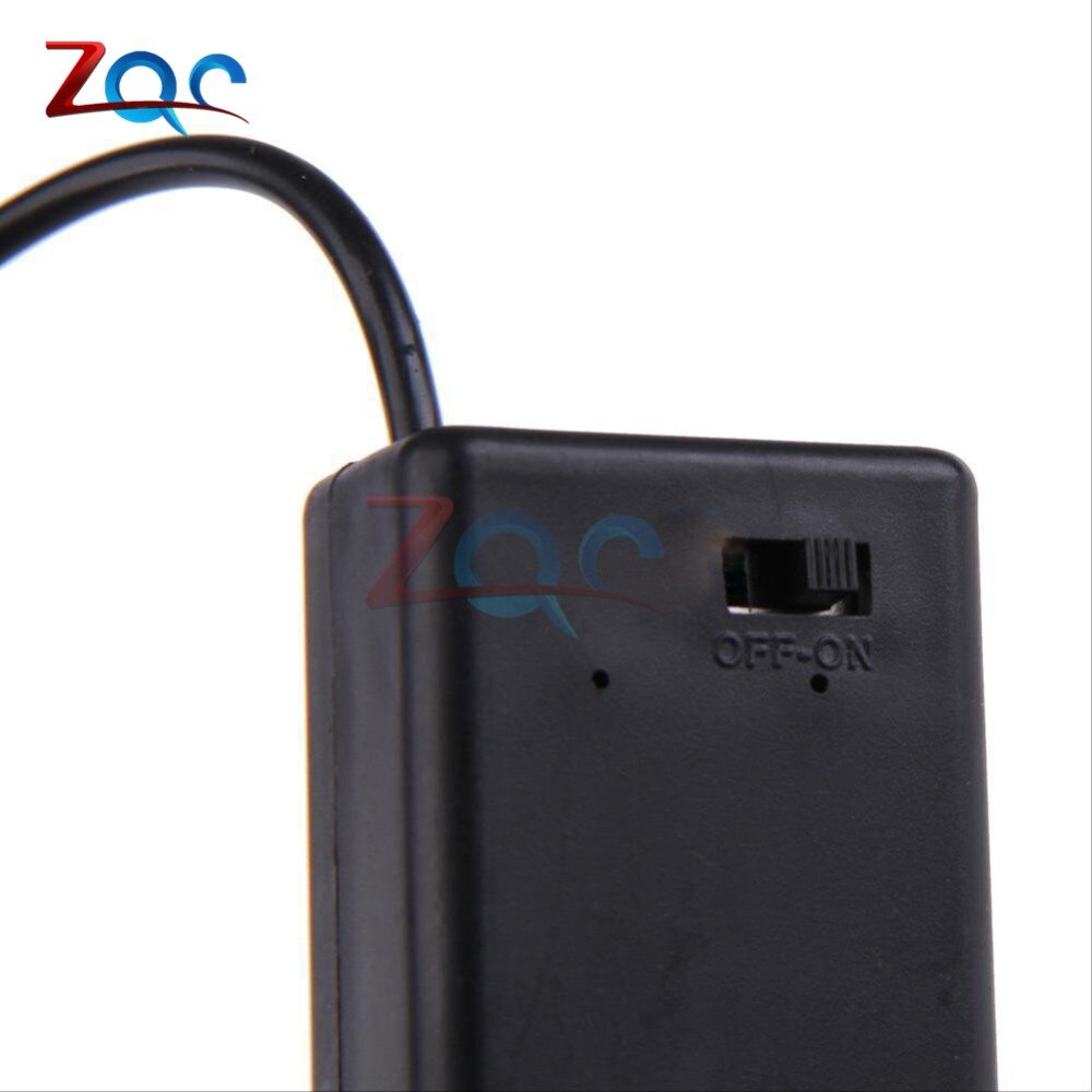 Batterij Houder Case 9V Volt PP3 Doos DC Met Draad Lead Schakelaar Cover Zwart Eén maat