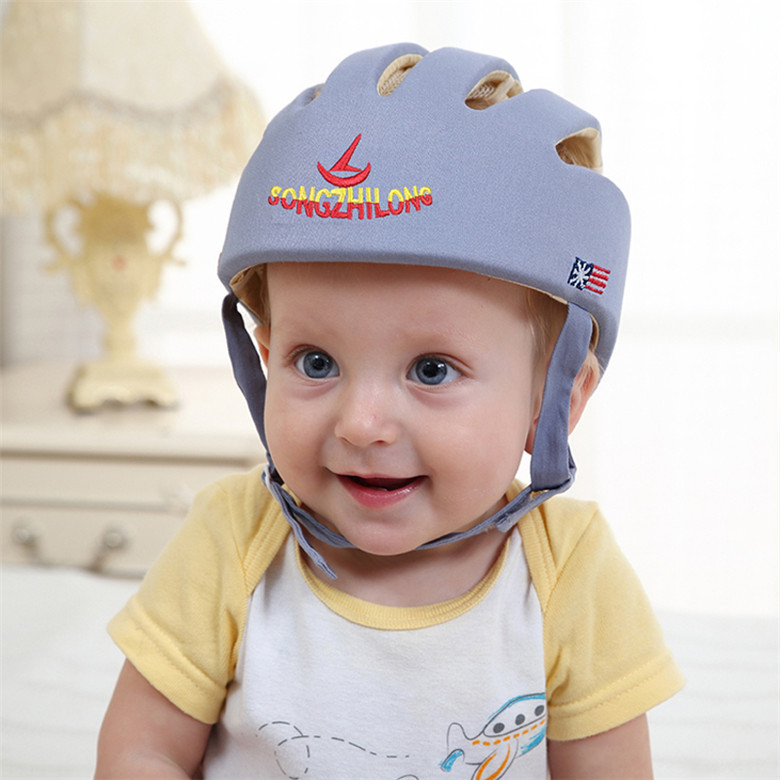 Baby Helm Sicherheit Schutzhelm Für Babys Mädchen Baumwolle Infant Schutz Hüte Kinder Kappe Für Jungen Mädchen Capacete Infantil: Grey