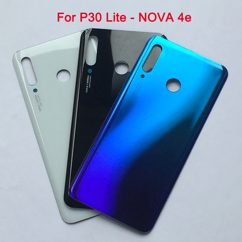 Back Battery Cover Voor Huawei P30 Lite Nova 4e Achter Glazen Deur Panel Case Voor Huawei P30 Lite Batterij Cover met Camera Lens