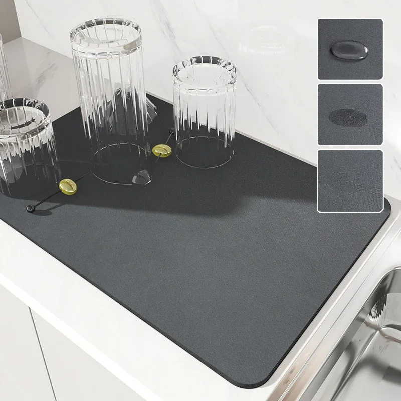 Super Absorberende Antislip Koffieschotel Grote Keuken Absorberende Drainerende Mat Droogmat Snel Droog Badkamer Afvoer Pad Serviesgoed Mat