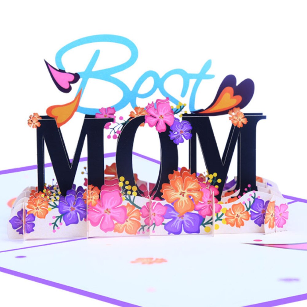 3D Pop Up Mothers Day Cards Floral Greeting Cards Flowers for Mom Wife Birthday Card