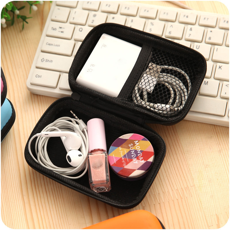 Estuche para auriculares EVA, estuche para auriculares con cables, estuche para guardar bolsas, estuche resistente al agua, estuche con cremallera, dispositivo de viaje