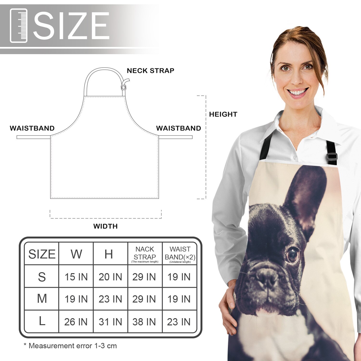 Keukenschort Hond Dier Huisdier Zwart Leuke Vechten Verstelbare Bib Canvas Schorten Voor Vrouwen Koken Bakken Restaurant Schort Overgooier