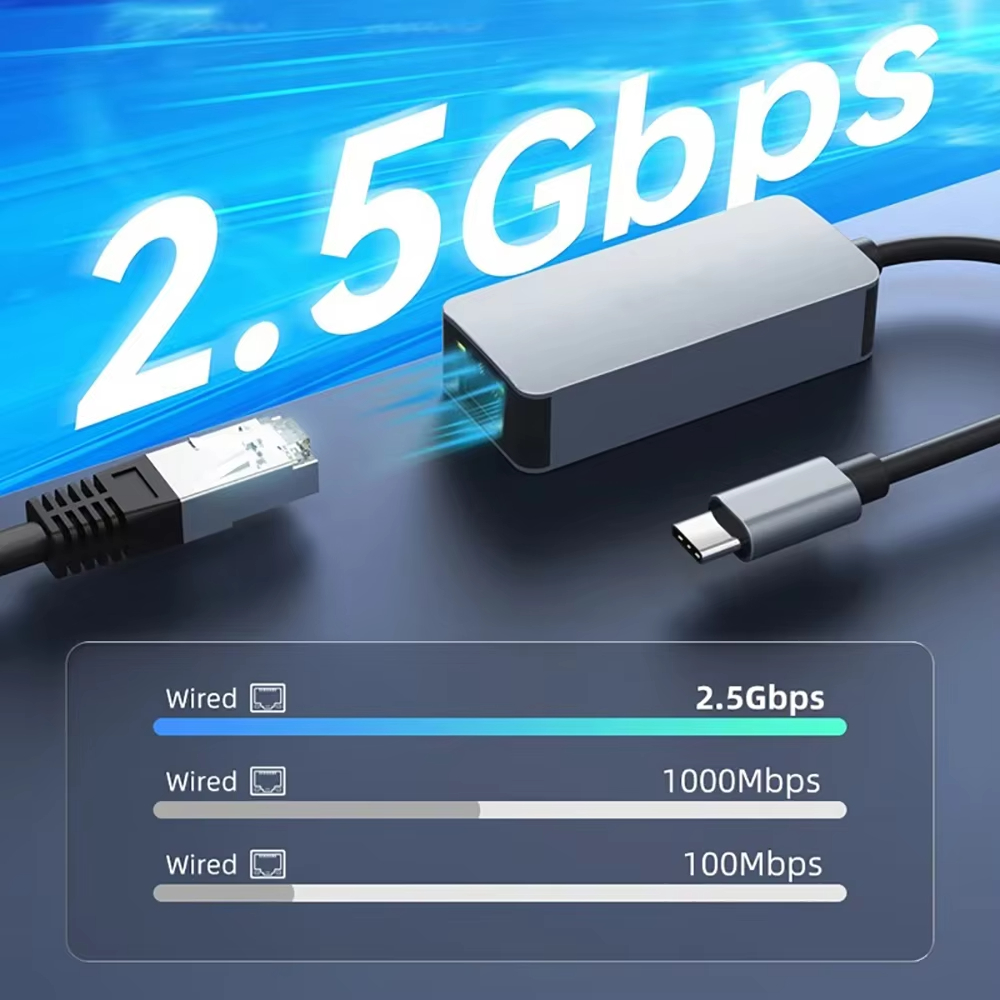 Scheda di rete Ethernet USB 3.0 tipo C a RJ45 da 2500 Mbps RTL8156B Adattatore Gigabit ad alta velocità Drive gratuito per PC portatile Win 7/8/10/11