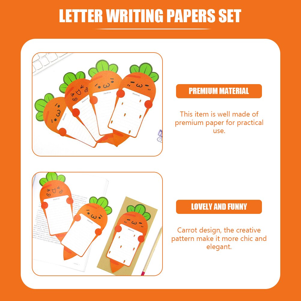 6 Sets of Literary Note Papers Cartoon Writing Paper Kraft Office Envelopes (Random Style)