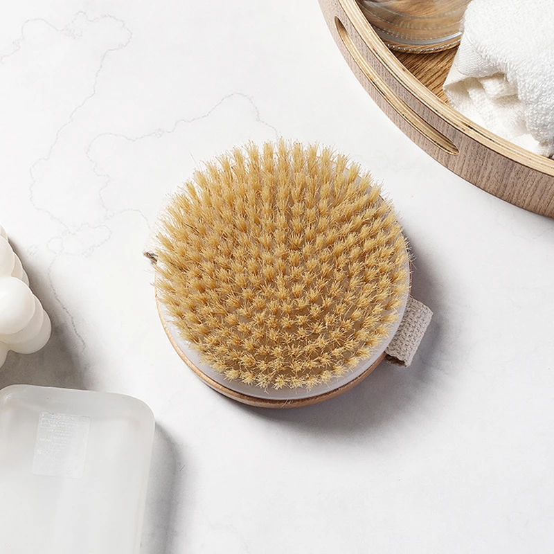 Holzbad bürste natürliche Holz Sisal Pflanzen faser bürste Peeling und Förderung der Durchblutung Körper Massage bürste