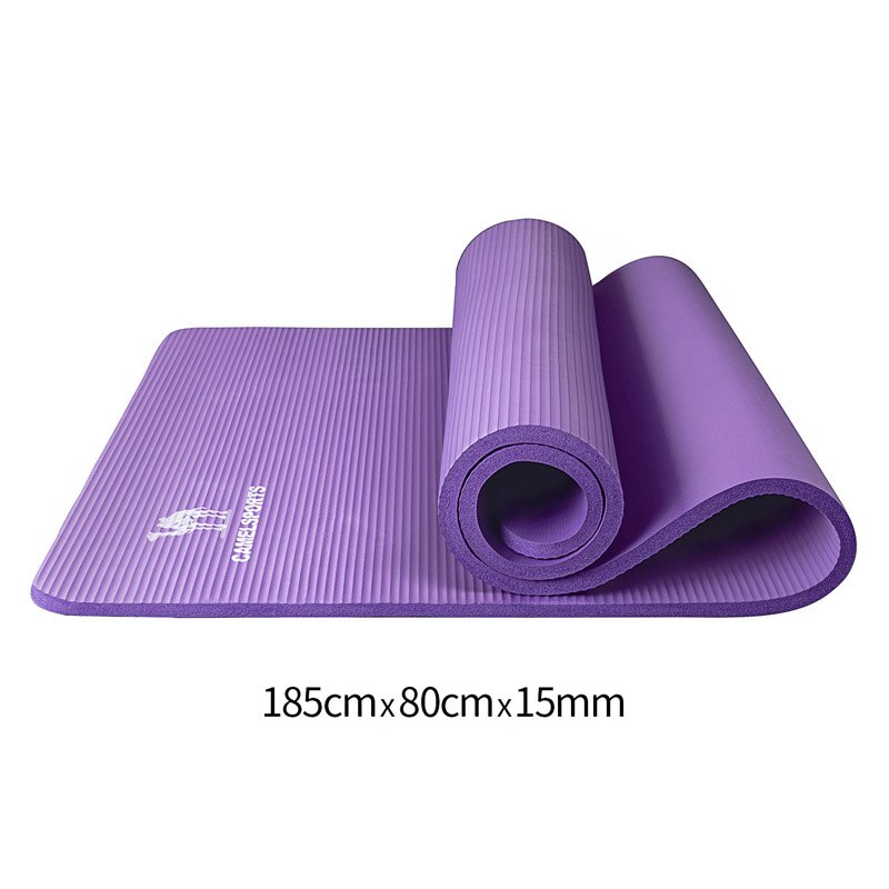 CAMELYOGA Yoga Mat - 185cm x 80cm - 15mm Thick - NBR Fitness Training Gym Accessory: Purple 15mm
