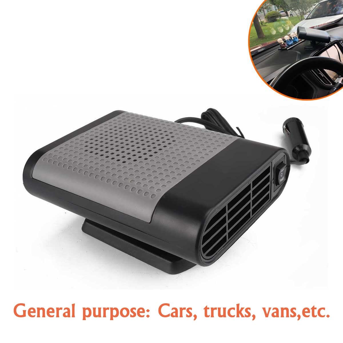 Car Heater 150W 12V Air Heater 2 Speed Adjustable Car Heater Defogging And Defrosting Fan for RV, Motorhome Trailer, Trucks