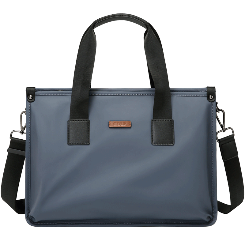 GOLF briefcase men's casual shoulder bag crossbody bag business canvas handbag large capacity handheld computer bag: GRAY