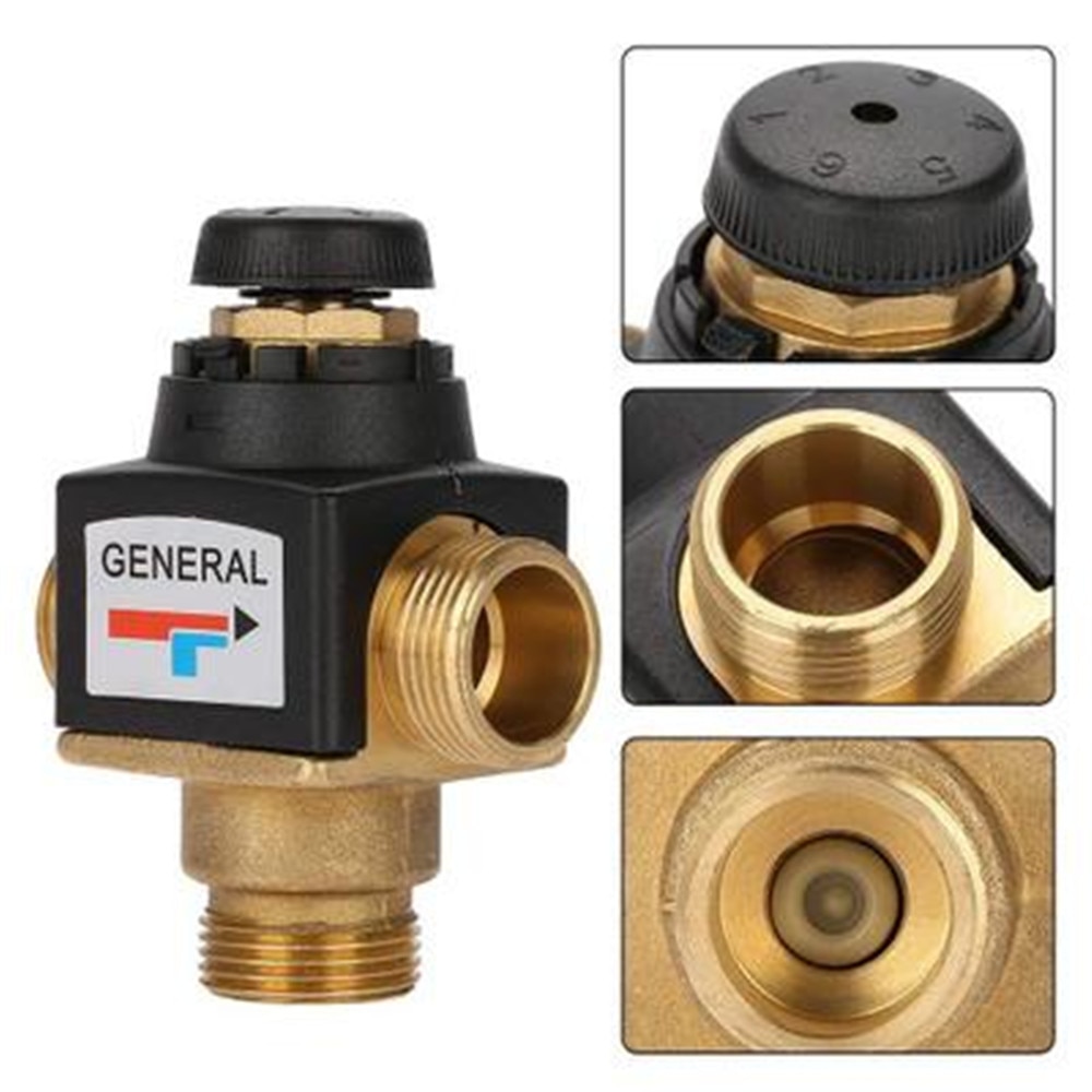 Brass DN20/DN25 Male Female Thread Brass thermostatic mixing valve and cold water automatic thermostatic mixing valve