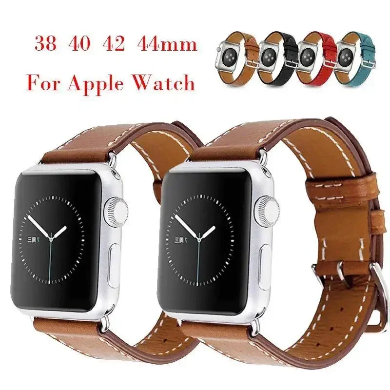 Læderurrem til apple watch-rem serie 9 8 7 6 se 5 4 3 2 1 til iwatch 38mm 42mm håndledsrem til iwatch-rem 44 40 41 45 49mm