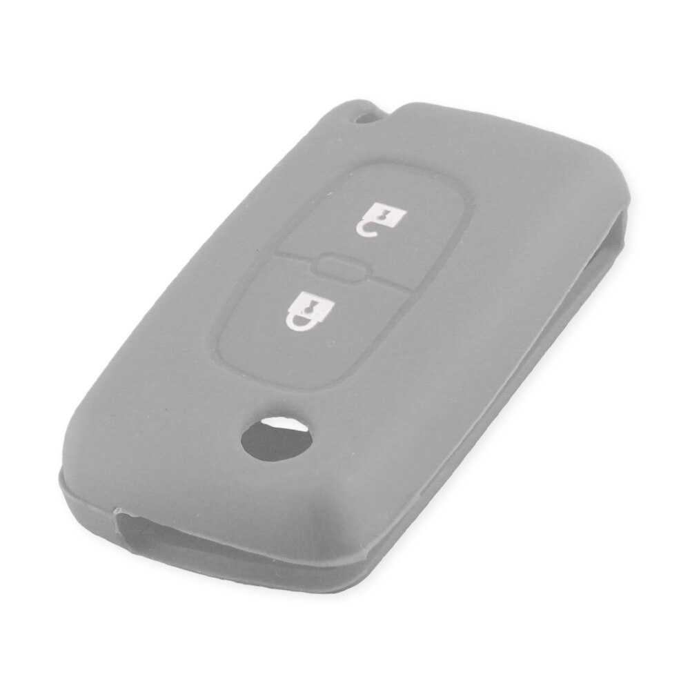 KEYYOU-funda de silicona con 2 botones para mando a distancia, funda para llave de coche, para Peugeot 206, 207, 307, 308, 407, 607, Citroen C3, C4, C4L, C5, C6