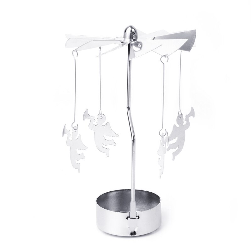 Rotary Spinning Tealight Candle Metal Tea light Holder Carousel Home Decor Christmas: 02