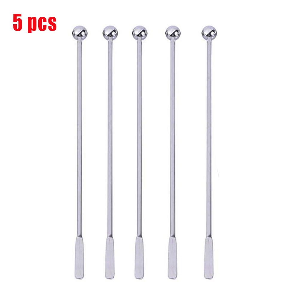 19 Cm Rvs Mengen Cocktail Stirrers Sticks Voor Wedding Party Bar Swizzle Drink Mixer Bar Muddler: 5 PCS