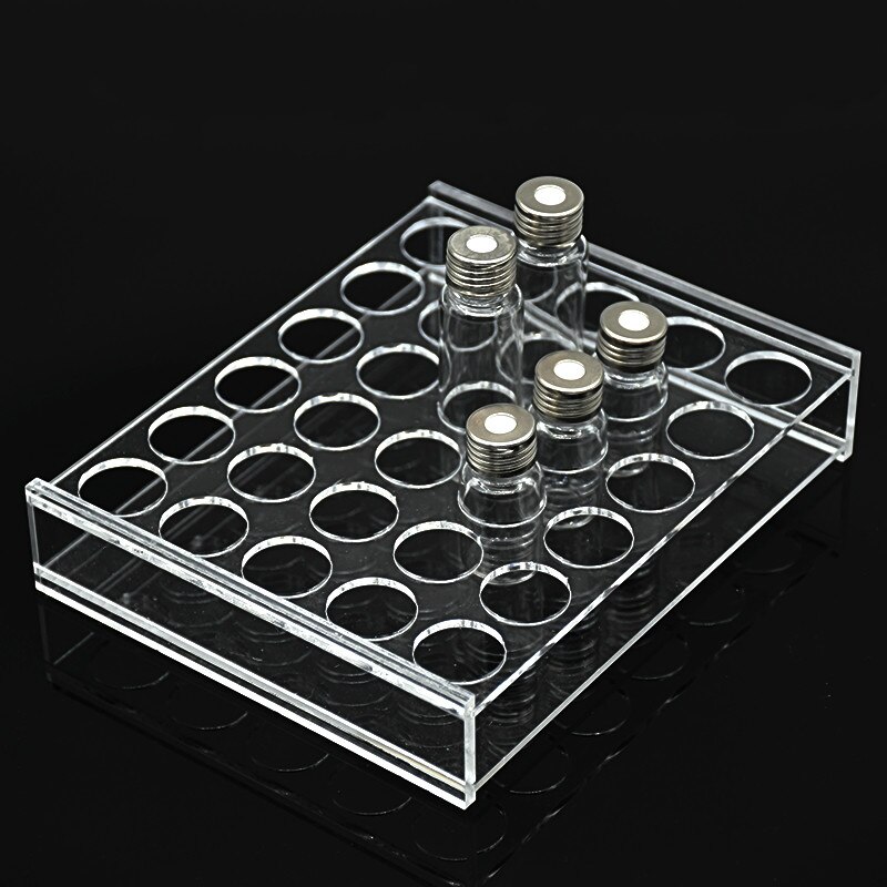 10ml plexiglas kromatografi hætteglas stand til sted 30 hætteglas analytisk flaske, holder til prøveflaske blænde 22.5mm