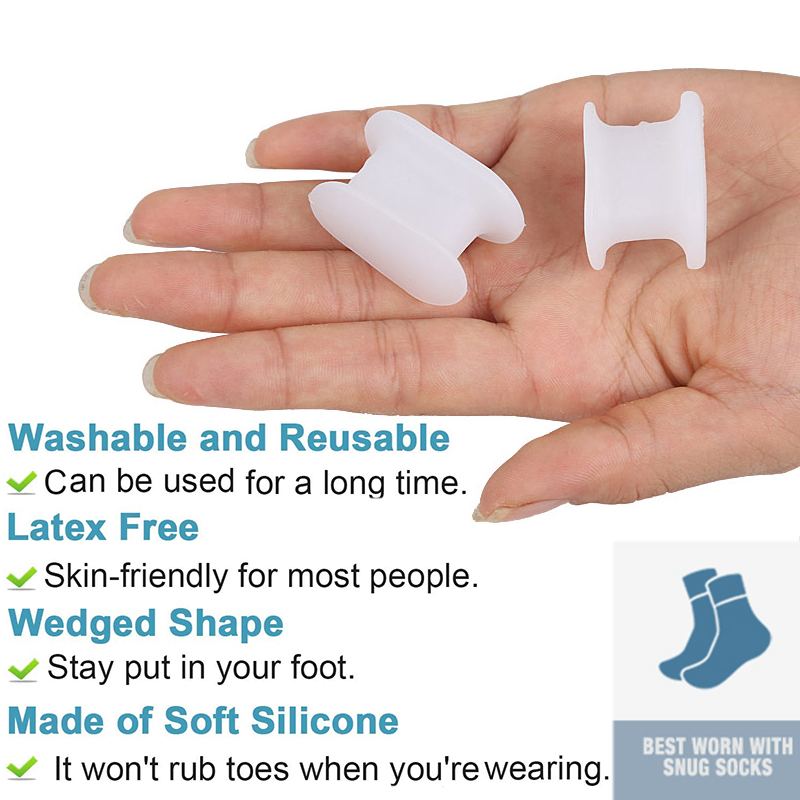 Pexmen 2/4/10Pcs Gel Toe Separator Hallux Valgus Bunion Corrector Straightener Soft Silicone Toe Protector Spacer Foot Care Tool