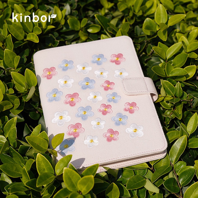 Kinbor Hand Boek A5 Bloem Zon Hand Boek Meisje Hart Borduurwerk Kersenbloesem Kleur Veranderende Hand Boek Notepad Dagboek boek 