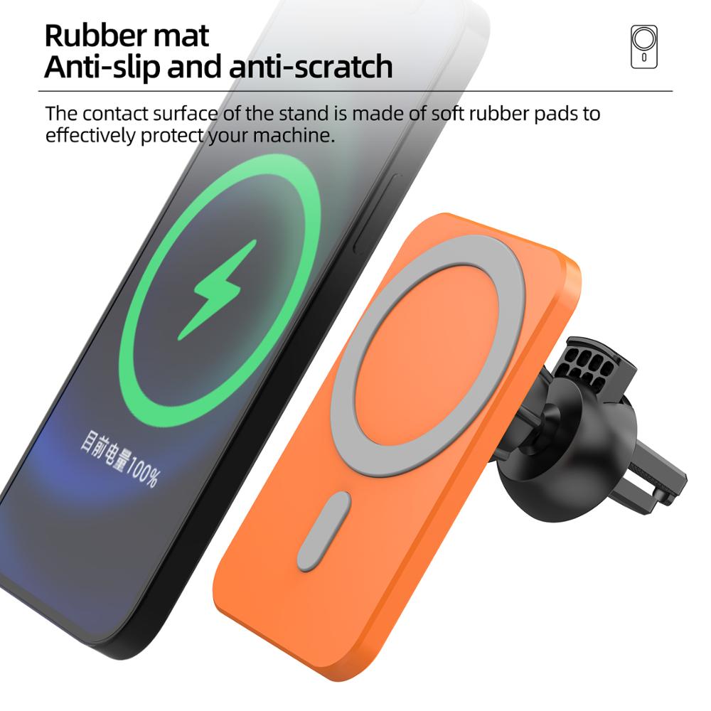 15w magnetiske trådløse oplader bil trådløse opladere til iphone 12 12 pro mini smart telefon holder hurtig ladestation