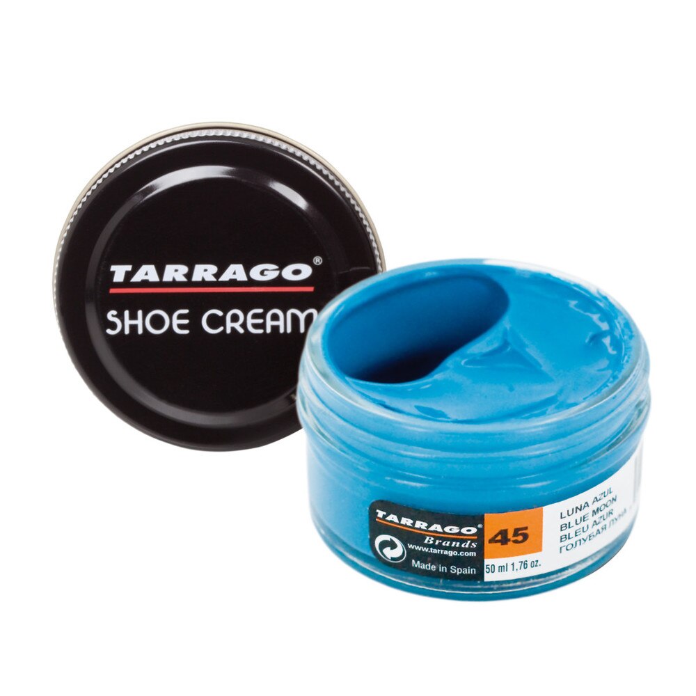 Tarrago Shoe Cream Tarro 50ml | Crema de Ceras para Zapatos | Apto para Cuero y Cuero Sintético Luna Azul (45)