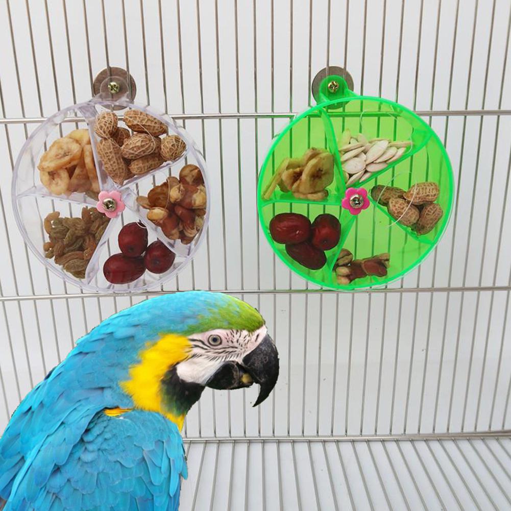 AsyPets Acrylic Foraging Wheel Pet Parrot Rotatable Bite Resistant Puzzle Toy