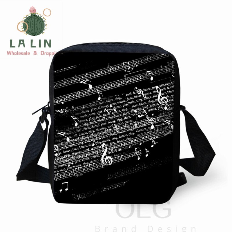 LANLIN Klavier Musik Note Frauen Mini Umhängetasche Handtaschen Teen Mädchen Schulter Schule Taschen Kleine Messenger Tasche Stachel Mochila: Kakifarbig