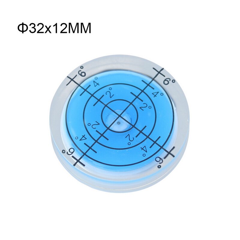 1 Uds 32*7MM burbuja redonda nivel Cardan burbuja accesorios para instrumento de medición burbuja Horizontal nivel de burbuja Bullseye