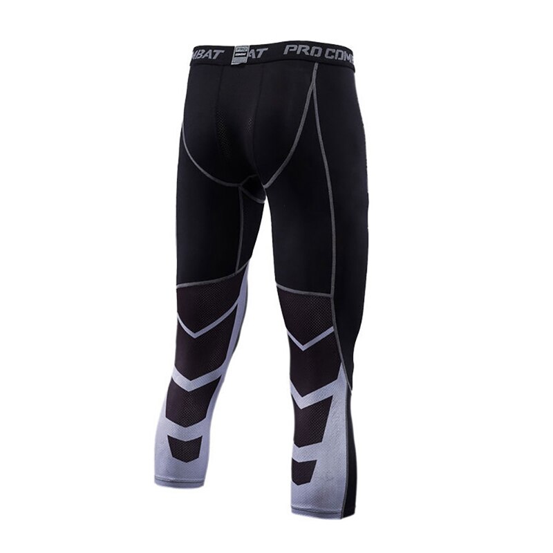 Men's Pants Calf-Length Elastic Sports Running Fitness Training Tights Trousers