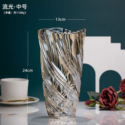 Amerikansk stue model værelse hotel håndlavet ryukuang krystal glas vase blomsterarrangement dekorative redskaber og ornamenter: Streamer