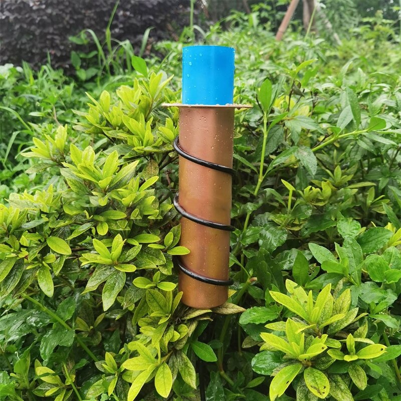 E15A Copper Rain Gauge Garden Water Meter, Floating Rain Gauge Garden &amp; Landscape-Pluviometer Float Measure Vertical Fence