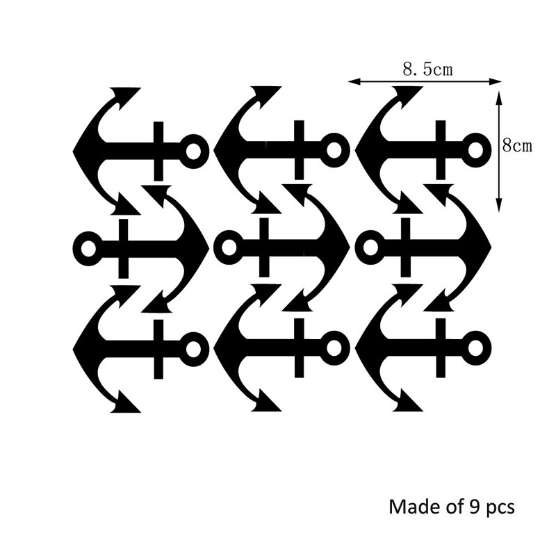 3D Acryl Spiegel Muursticker Cartoon Anker Muursticker Kinderkamer Kleuterschool Achtergrond Muur Groene Decoratieve Sticker