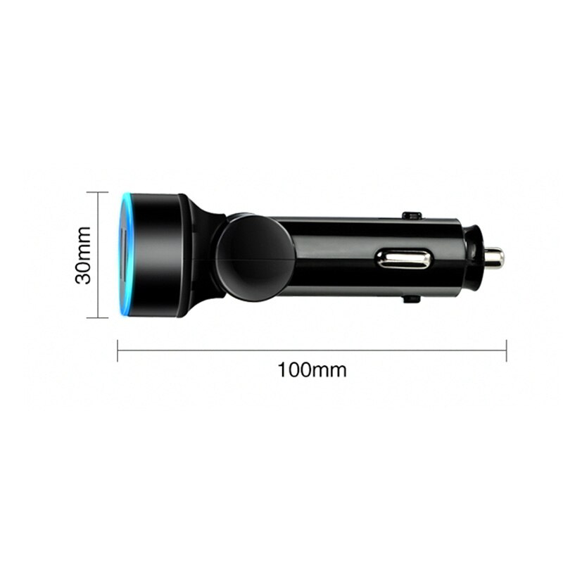 2 Usb Autolader Digitale Display Sigarettenaansteker Opladen Adapter Voertuig Verlichting Converter Micro Usb C Type C Kabel TXTB1