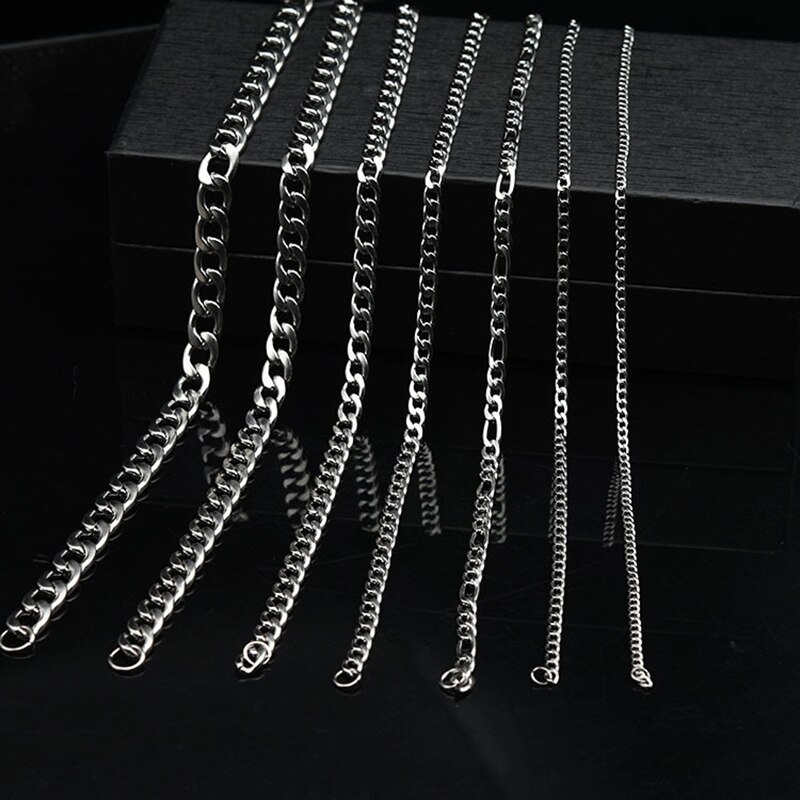 Punk Stainless Steel Necklace for Men Women Cuban Link Chain Chokers Hiphop VintageTone Solid Metal