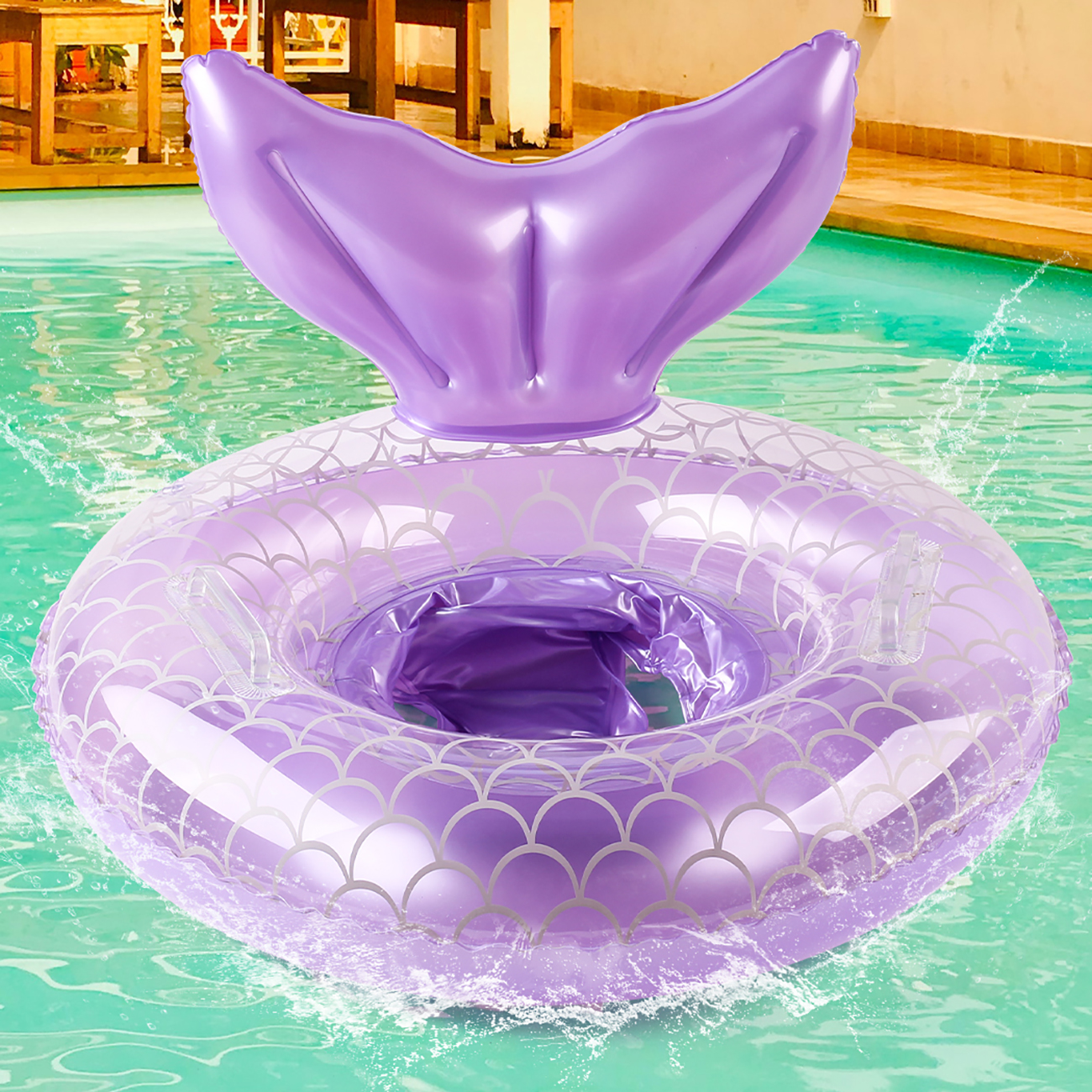 Pool Floaties for Kids,Mermaid Baby Swimming Float, Smart Swim Trainer, Inflatable Pool Floats for Toddlers