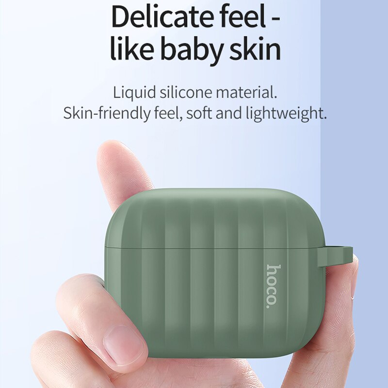 Hoco øretelefon etui til apple airpods pro blødt silikonecover farverigt ultratyndt beskytter til air pods pro cover anti-tabt reb